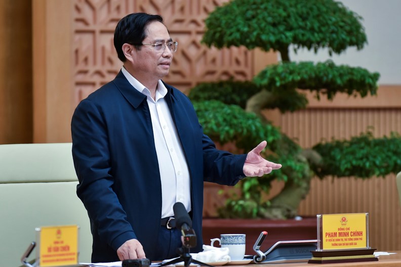 Thủ tướng Phạm Minh Chính phát biểu kết luận cuộc họp - Ảnh: VGP/Nhật Bắc